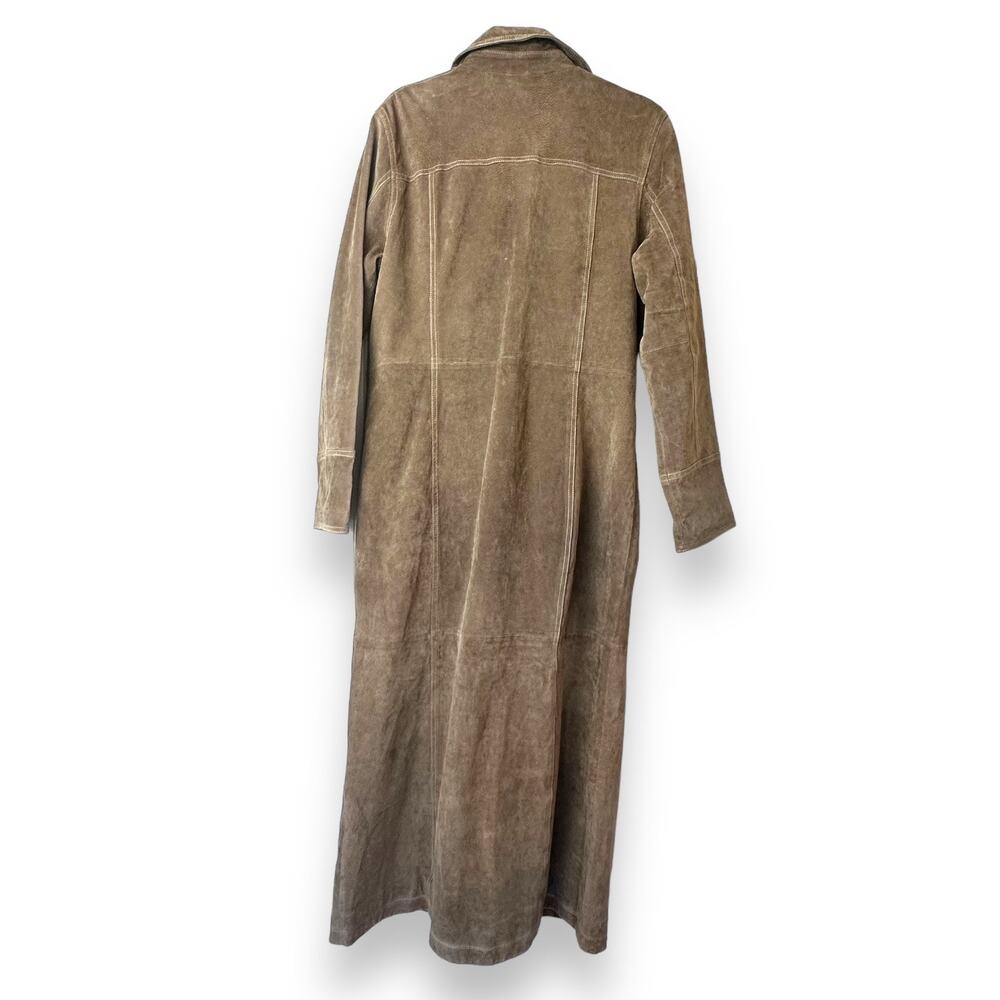 Vintage Boutique Europa Leather Trench Coat EVC Western Tombstone 90s - Picture 7 of 12